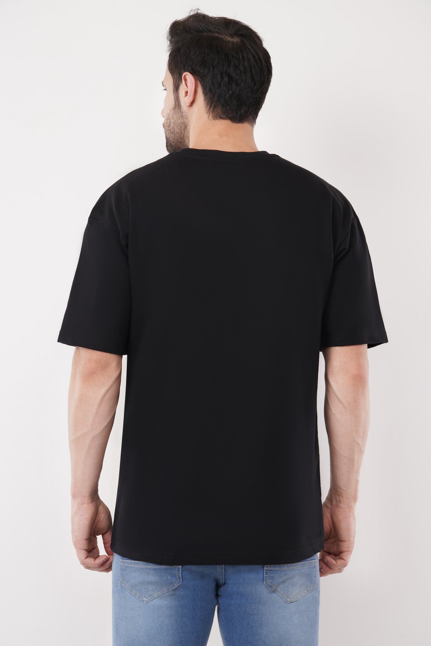 Premium 320 GSM Terry Cotton Black T-Shirt for Men
