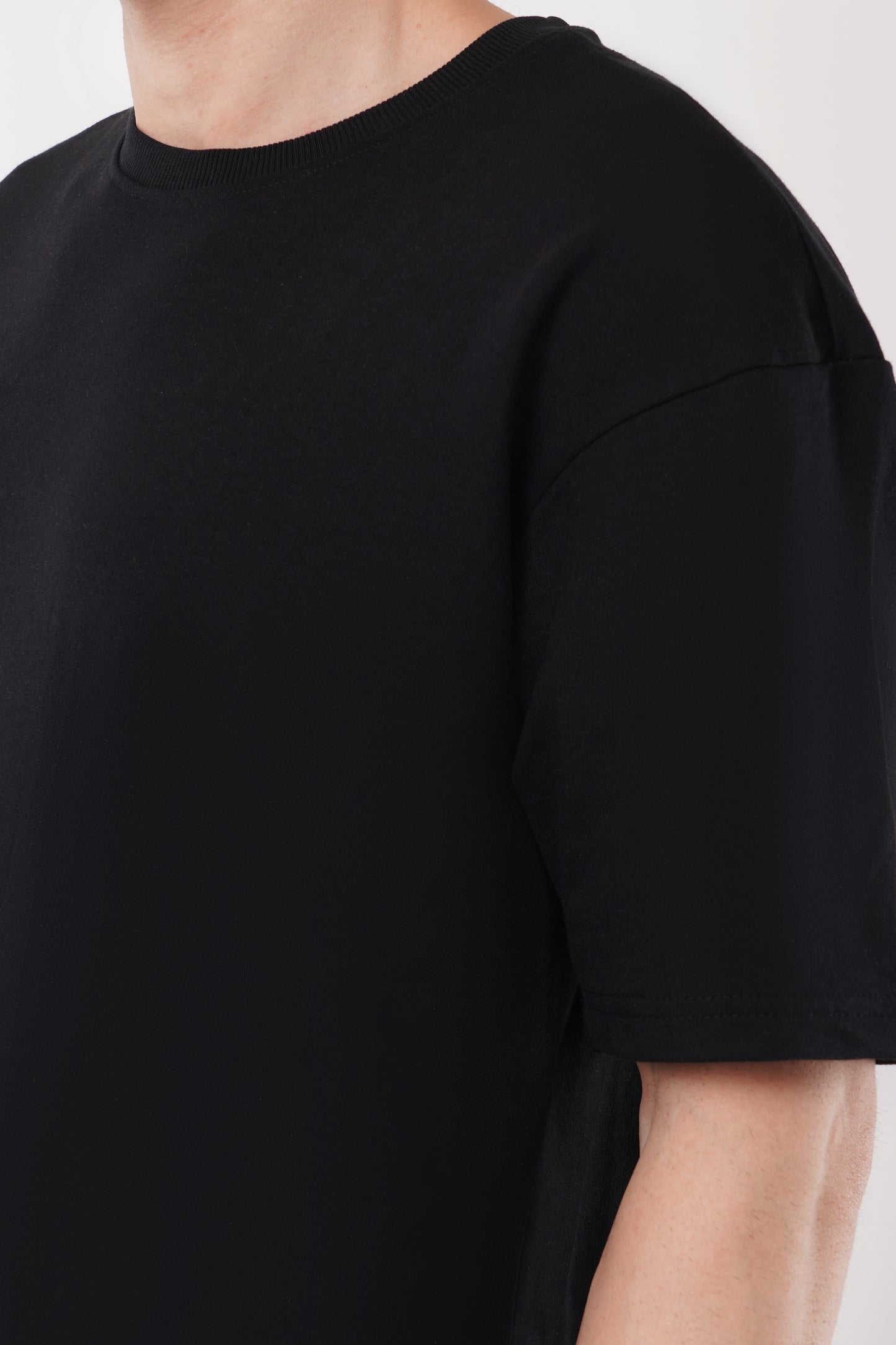 Premium 320 GSM Terry Cotton Black T-Shirt for Men