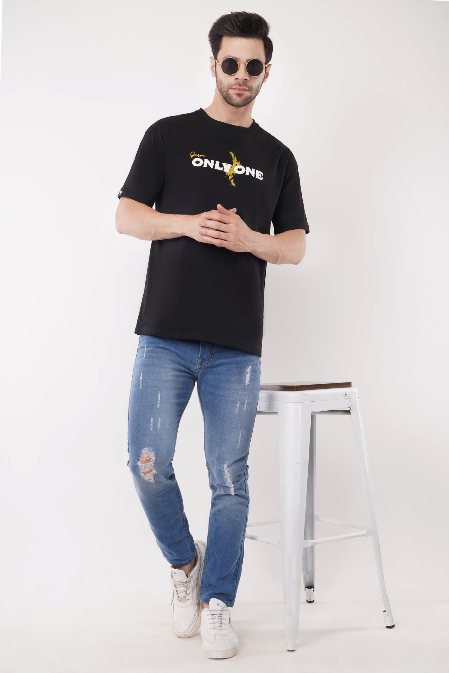 Only One Premium Black T-Shirt – 220 GSM Terry Cotton for Men