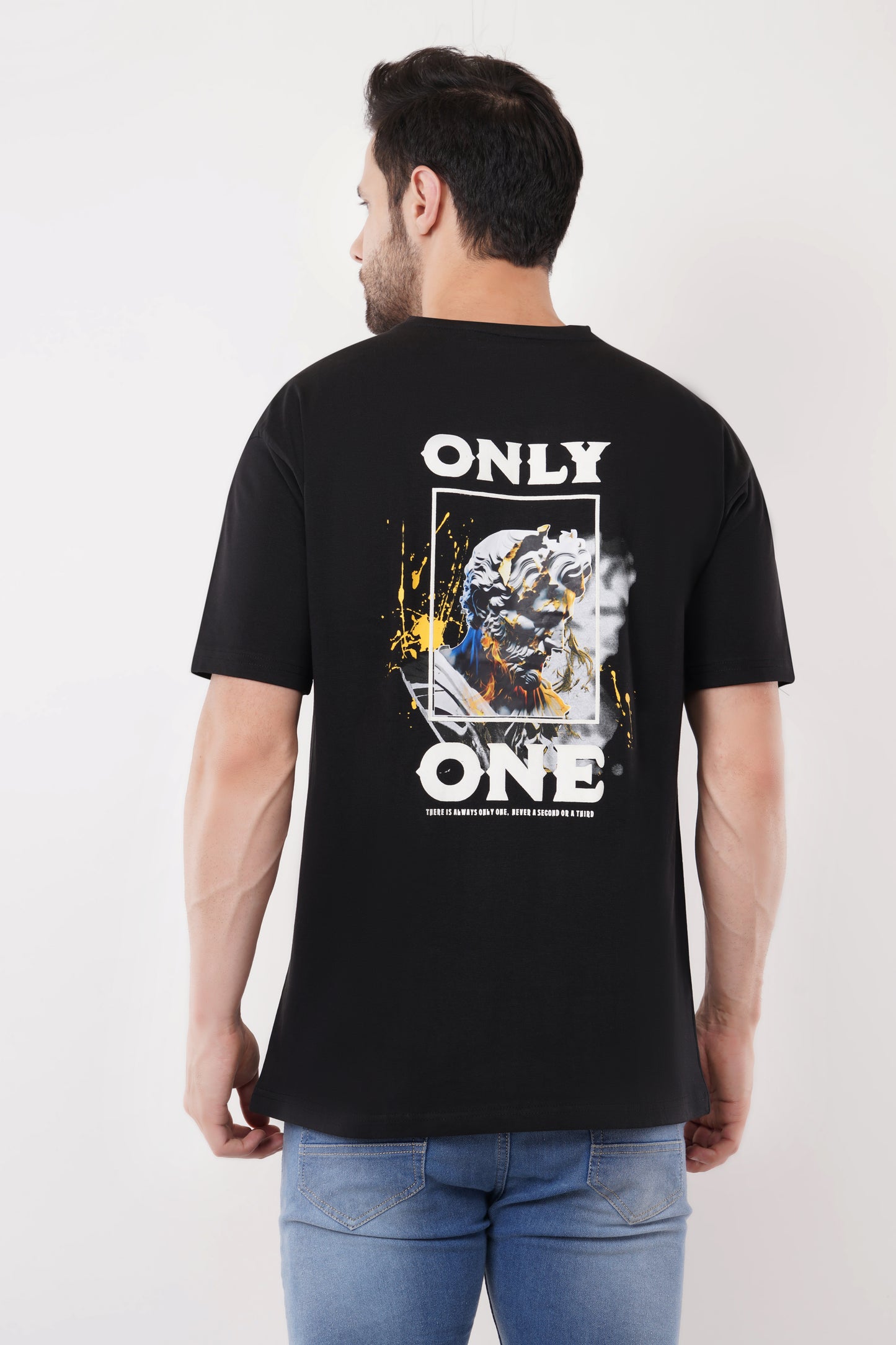 Only One Premium Black T-Shirt – 220 GSM Terry Cotton for Men
