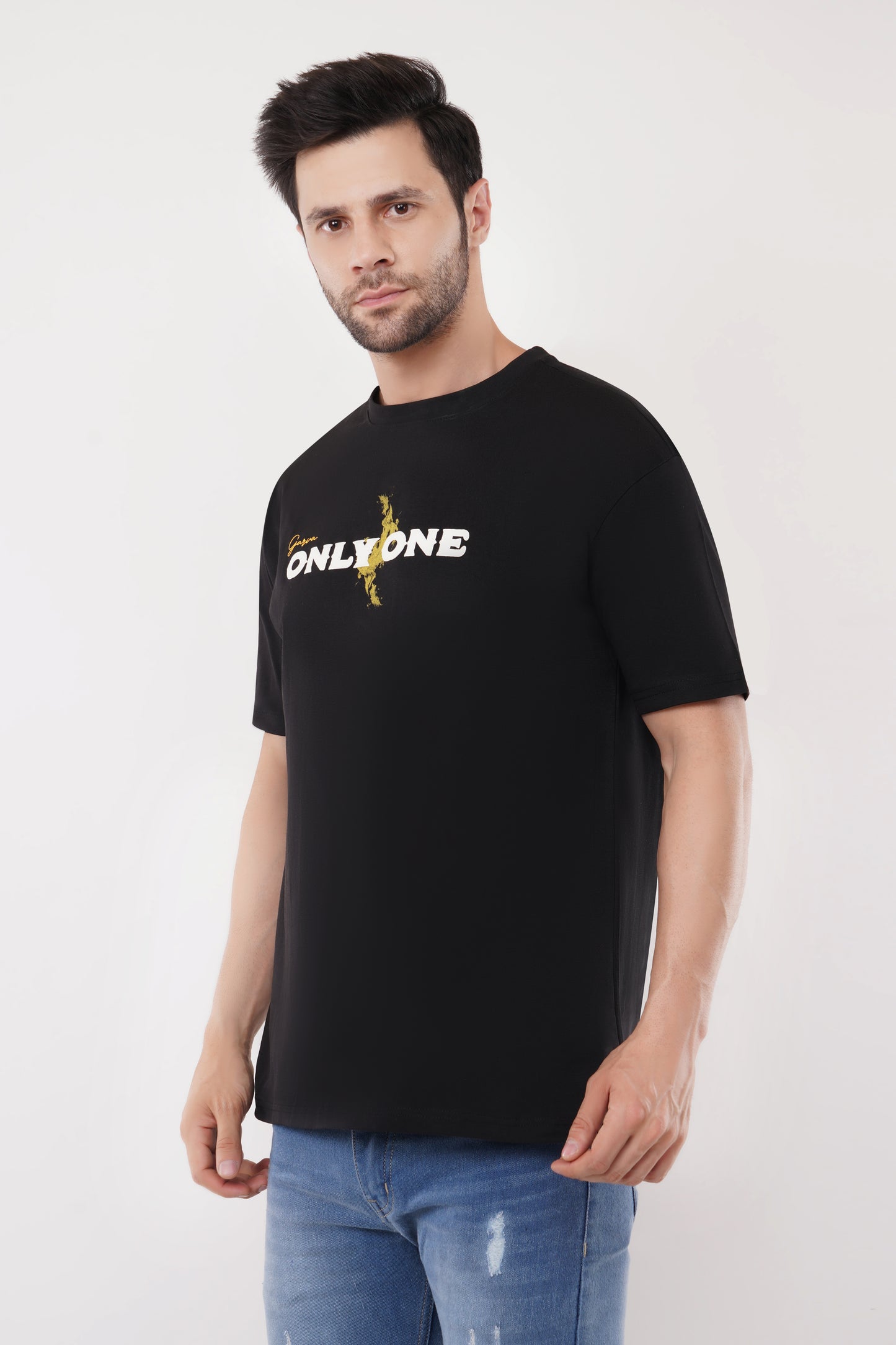 Only One Premium Black T-Shirt – 220 GSM Terry Cotton for Men